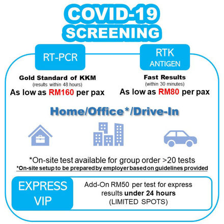 Picture of Covid-19 Test From RM80