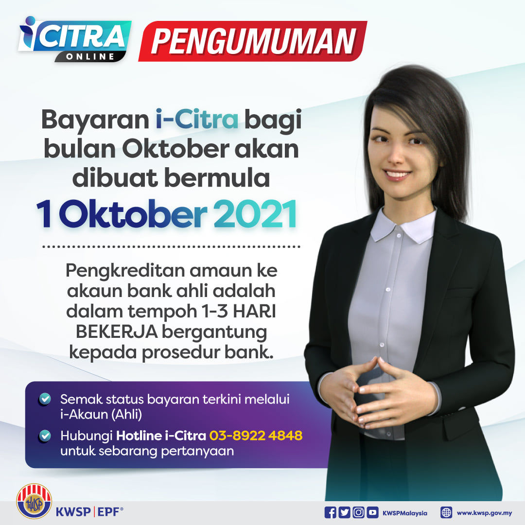 Picture of Tarikh Bayaran i-Citra KWSP Bulan Oktober 2021