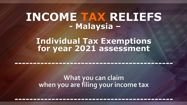 Picture of Individual Tax Exemptions For Year 2021 Assessment