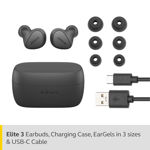 Picture of Jabra Elite 3 rue Wireless Bluetooth Earbuds Noise Isolating Clear Call IP55 Waterproof Powerful Bass Surround Sound