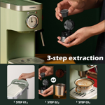 Picture of Capsule Coffee Maker Electric Espresso Coffee Machine 20 Bar Express Electric Foam Coffee Grinder Home Retro Full Semi-automatic Italian Commercial Steam Milk Frother CS1