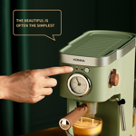 Picture of Capsule Coffee Maker Electric Espresso Coffee Machine 20 Bar Express Electric Foam Coffee Grinder Home Retro Full Semi-automatic Italian Commercial Steam Milk Frother CS1